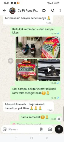 Testimonial Papan Bunga cipanjalu